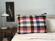 Load image into Gallery viewer, The Reading Pillow - Vintage Moroccan Plaid in Blue