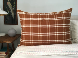 The Reading Pillow - Vintage Moroccan Plaid in Brown
