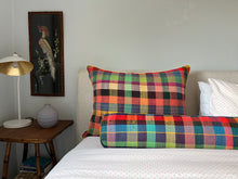Load image into Gallery viewer, The Bolster Pillow - Vintage Plaid Red/Yellow
