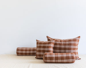 The Baby Bolster - Vintage Moroccan Plaid in Brown
