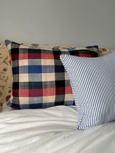 Load image into Gallery viewer, The Standard Pillow - Perennials Navy Stripe