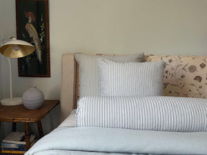 The Standard Pillow - Classic Blue and Grey Stripe