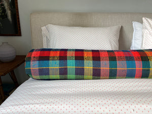 The Bolster Pillow - Vintage Plaid Red/Yellow