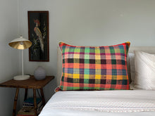 Load image into Gallery viewer, The Reading Pillow - Vintage Plaid in Red + Yellow