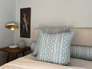 The Standard Pillow - custom Lisa Fine Textiles Malabar on White Linen